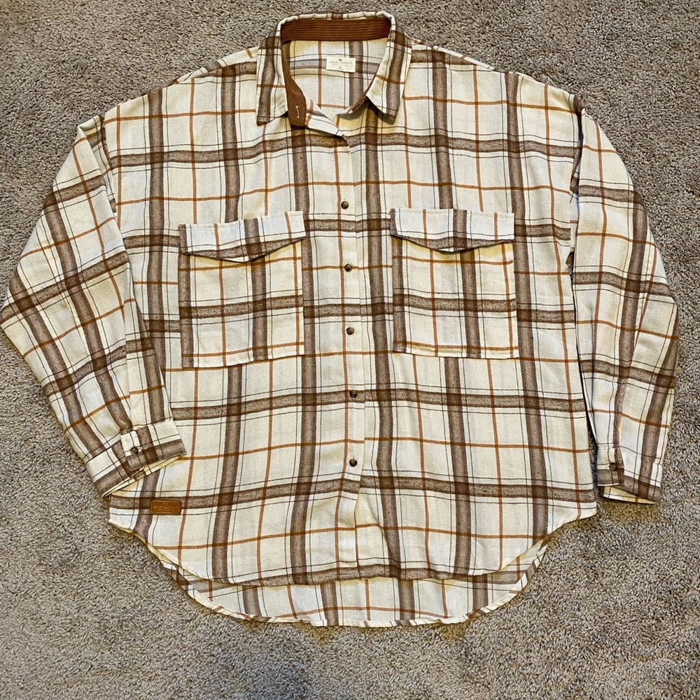 Simply Southern Brown and Cream shirt